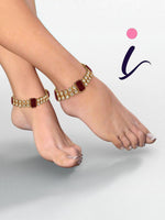 Traditional Gold Plated Bridal Anklets Payal for Women | Indian Wedding Anklet | Ethnic Party Wear Foot Jewellery