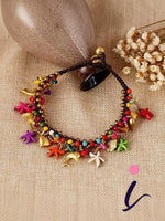 Bohemian Starfish Charms Beaded Bracelet Cum Anklet Pair for Women | Beach Shell Boho Foot & Hand Jewellery