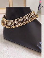 Indian Silver And Gold Plated Handcrafted Payal Anklet for Women | Traditional Ethnic Bridal Wedding & Party Wear Jewellery