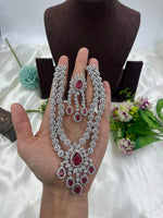 Floral Drop Necklace Set with Matching Earrings | Kundan Polki Indian Jewellery Necklace Set