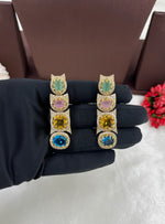 Satrangi AD Multi Choker Necklace Set | Indian Jewellery | Matching Earrings | Premium AD Stone Indian Necklace Set