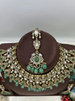 Antique Premium Moissanite Kundan Necklace Set with Earrings & Maang Tikka – Bridal & Party Jewelry