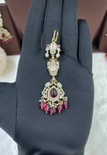 Antique Premium Moissanite Kundan Necklace Set with Earrings & Maang Tikka – Bridal & Party Jewelry