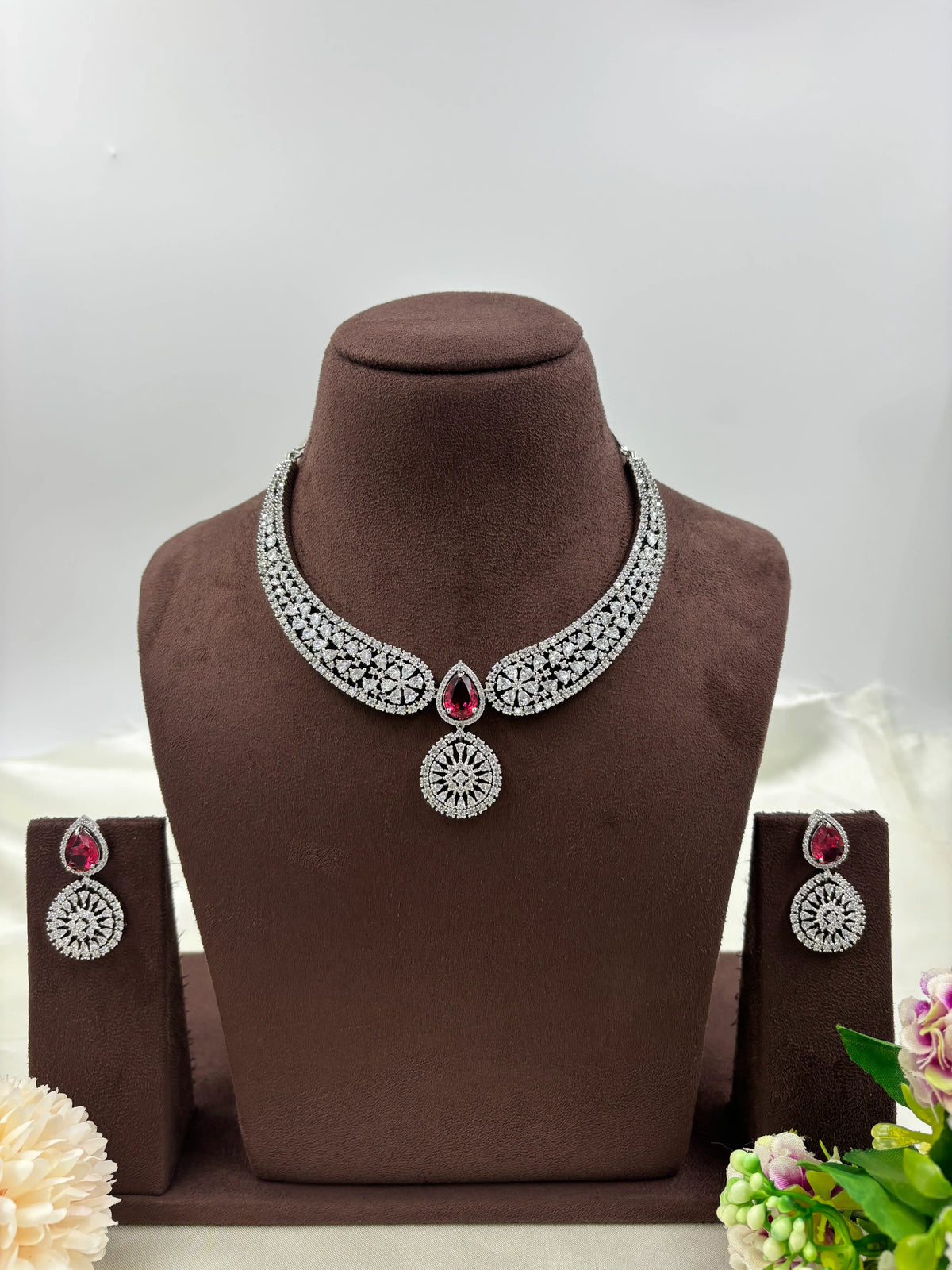 American Diamond Necklace Set – Elegant Bridal & Party Wear Jewelry