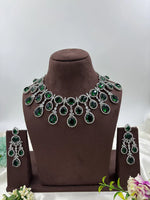 American Diamond Premium Necklace Set with Earrings – Bridal & Party Jewelry