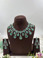 American Diamond Premium Necklace Set with Earrings – Bridal & Party Jewelry