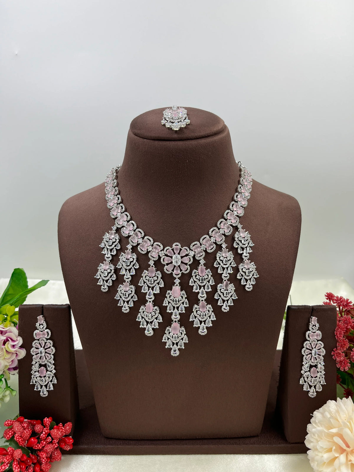 American Radiant Elegance Necklace Set with Earrings – Party & Bridal Jewelry