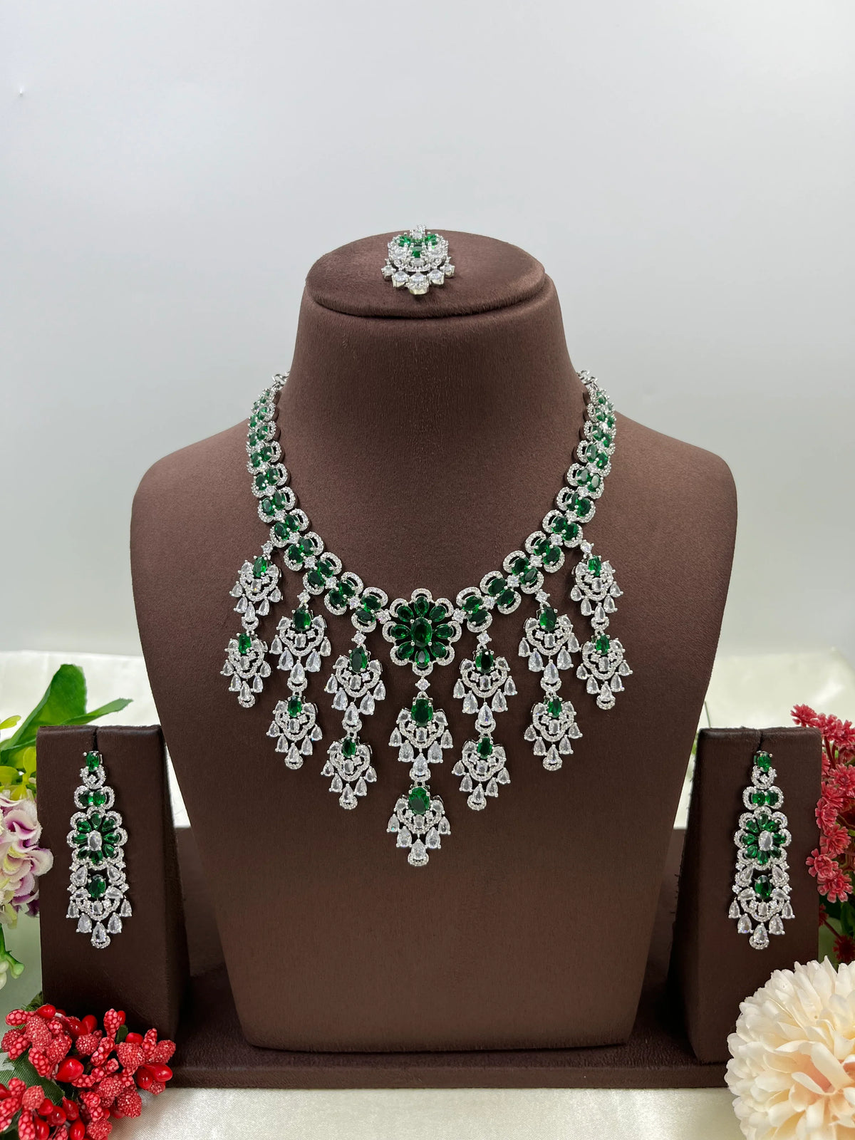American Radiant Elegance Necklace Set with Earrings – Party & Bridal Jewelry