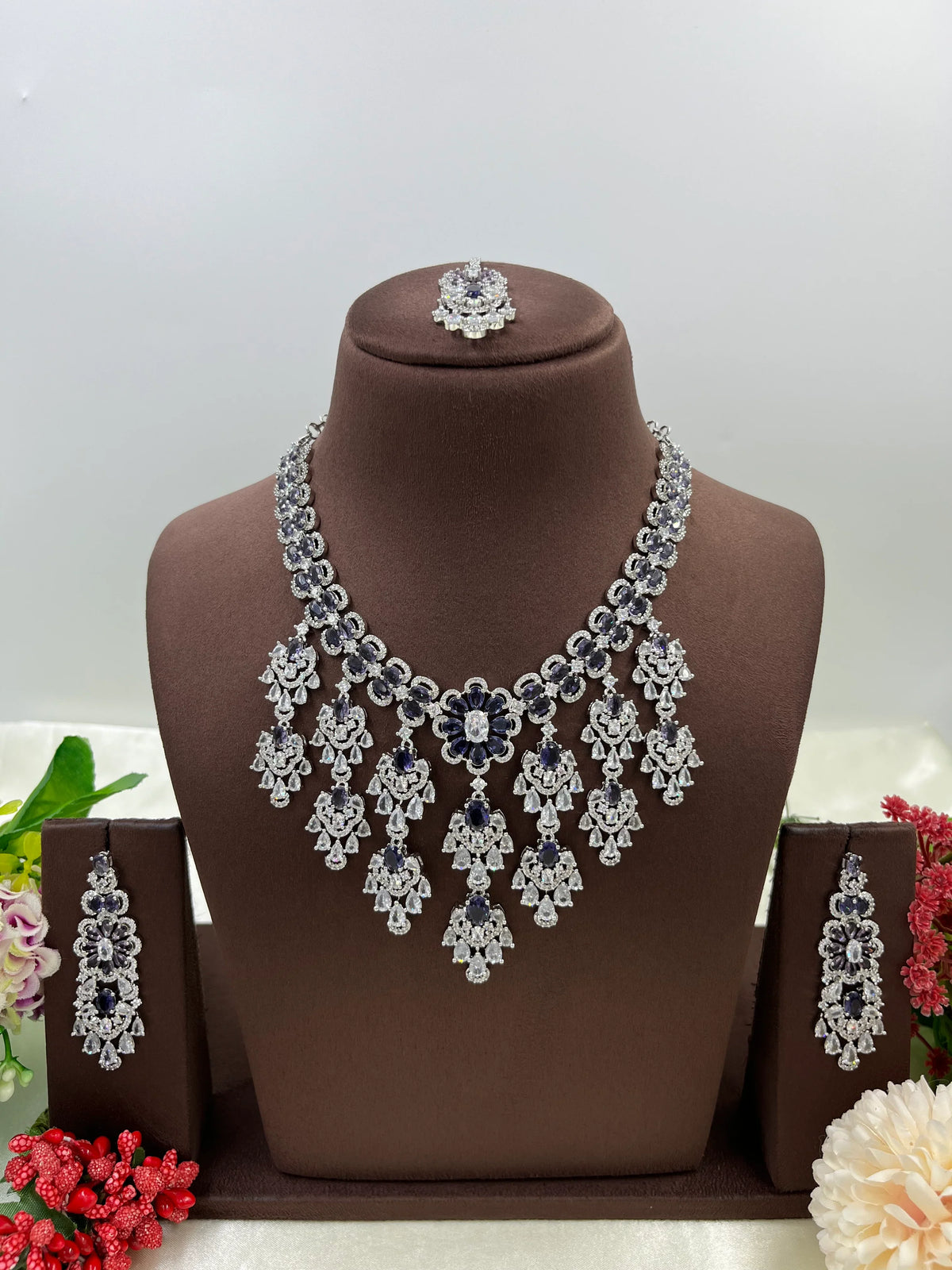 American Radiant Elegance Necklace Set with Earrings – Party & Bridal Jewelry