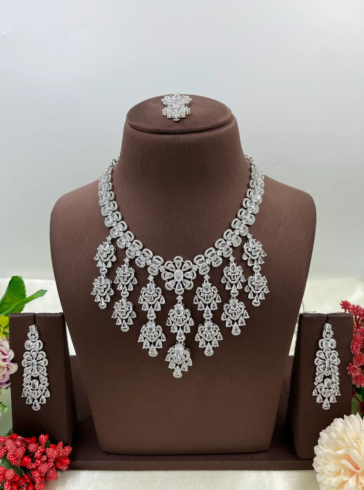 American Radiant Elegance Necklace Set with Earrings – Party & Bridal Jewelry