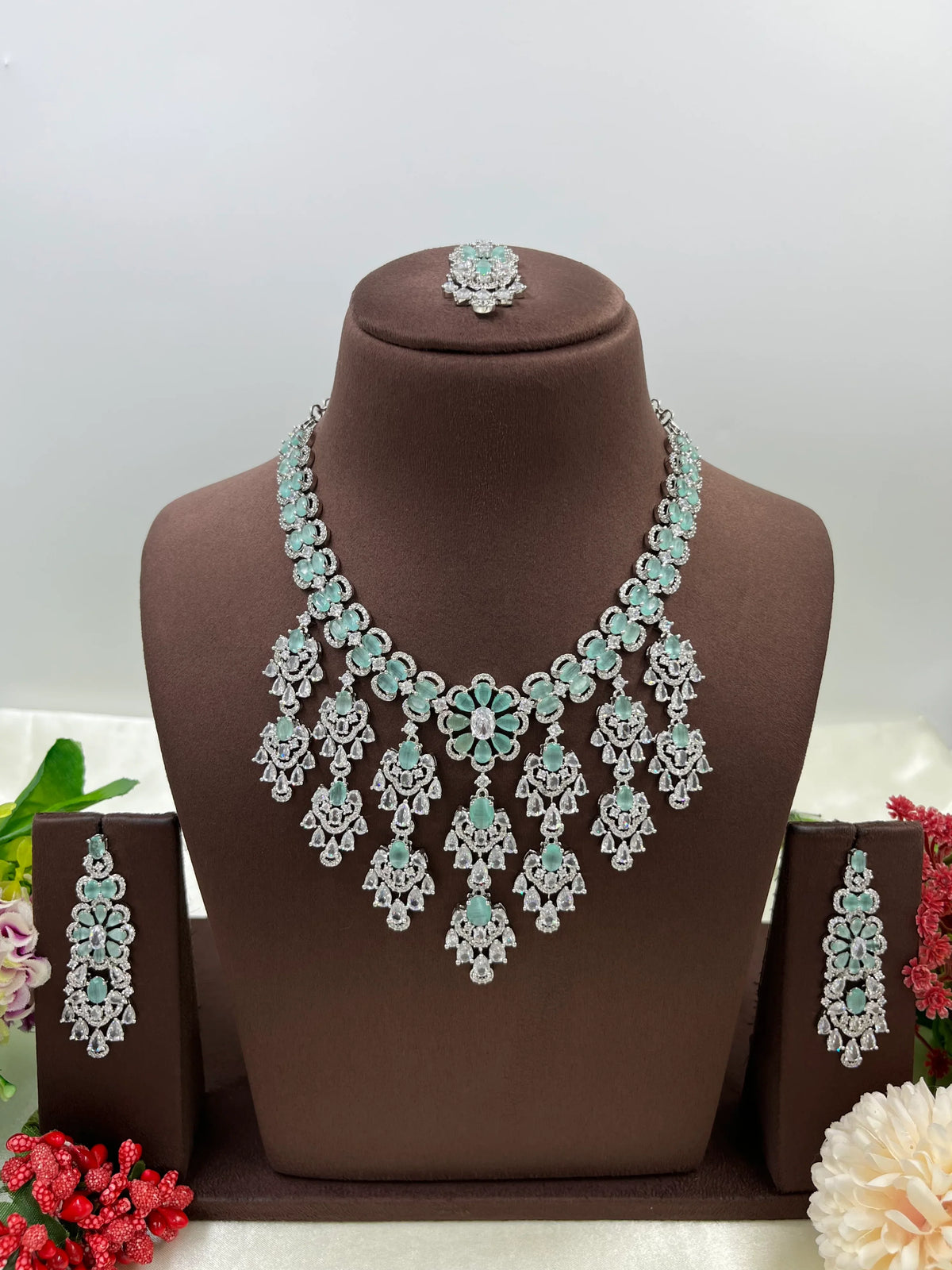 American Radiant Elegance Necklace Set with Earrings – Party & Bridal Jewelry