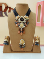 Rajsthani Ethnic Meenakari Necklace Earrings Maangtika Set, Jaipuri Wedding Meenakari Jewelry Set, Indian Jewelry Set, Bollywood Wedding Necklace Set, Bridal Necklace Set