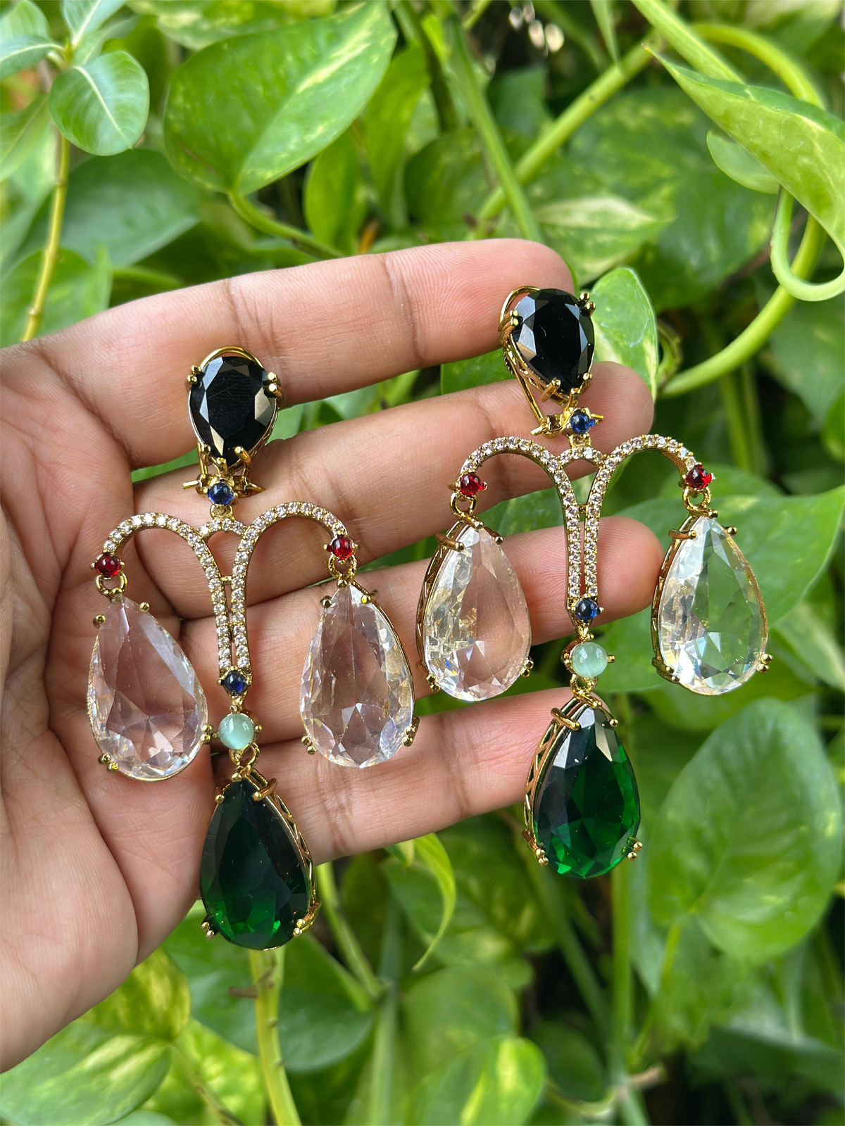 Pakistani American Diamond Bridal Drops Earrings Set, Bollywood Design AD Earrings Set, Celebrties CZ Earrings Set, Wedding Earrings Set, Indian Jewelry Set, Pakistani AD Jewelry Set, Bridal AD Earrings Set