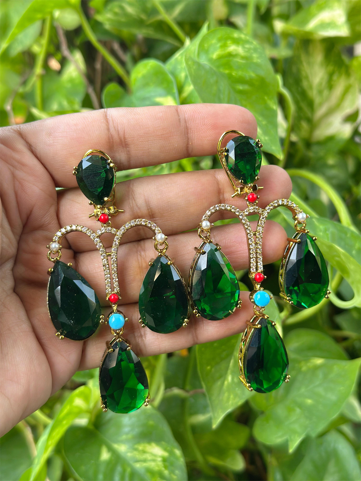 Pakistani American Diamond Bridal Drops Earrings Set, Bollywood Design AD Earrings Set, Celebrties CZ Earrings Set, Wedding Earrings Set, Indian Jewelry Set, Pakistani AD Jewelry Set, Bridal AD Earrings Set