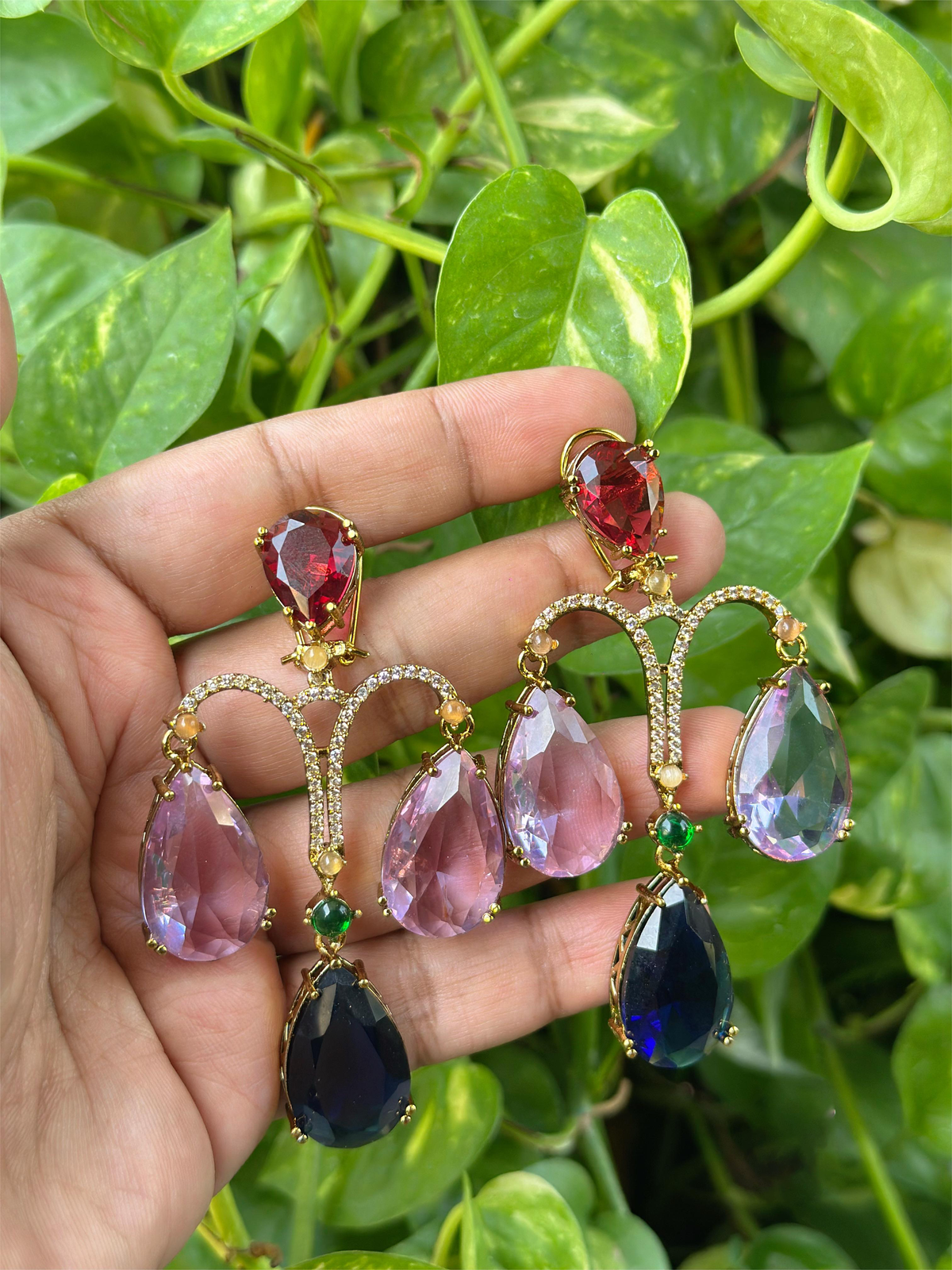 Pakistani American Diamond Bridal Drops Earrings Set, Bollywood Design AD Earrings Set, Celebrties CZ Earrings Set, Wedding Earrings Set, Indian Jewelry Set, Pakistani AD Jewelry Set, Bridal AD Earrings Set