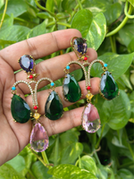 Pakistani American Diamond Bridal Drops Earrings Set, Bollywood Design AD Earrings Set, Celebrties CZ Earrings Set, Wedding Earrings Set, Indian Jewelry Set, Pakistani AD Jewelry Set, Bridal AD Earrings Set