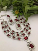 Pakistani Wedding Layered Polki Necklace Earrings Set, Pakistani Layer Polki Jewelry Set, Indian Layered Polki Necklace Set