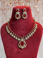 Exquisite Emerald Necklace Matching Earrings Jewelry Set, Indian Emerald Polki Jewelry Set, Indian Wedding Necklace Set, Indian Bridal Set