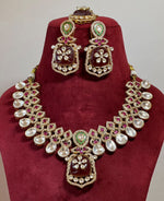 Royal Stunning Meenakari Polki Necklace Earrings Mangtika Set, Indian Royal Meenakri Jewelry Set, Pakistani Polki Necklace Set, Bollywood Meenakari Necklace Set