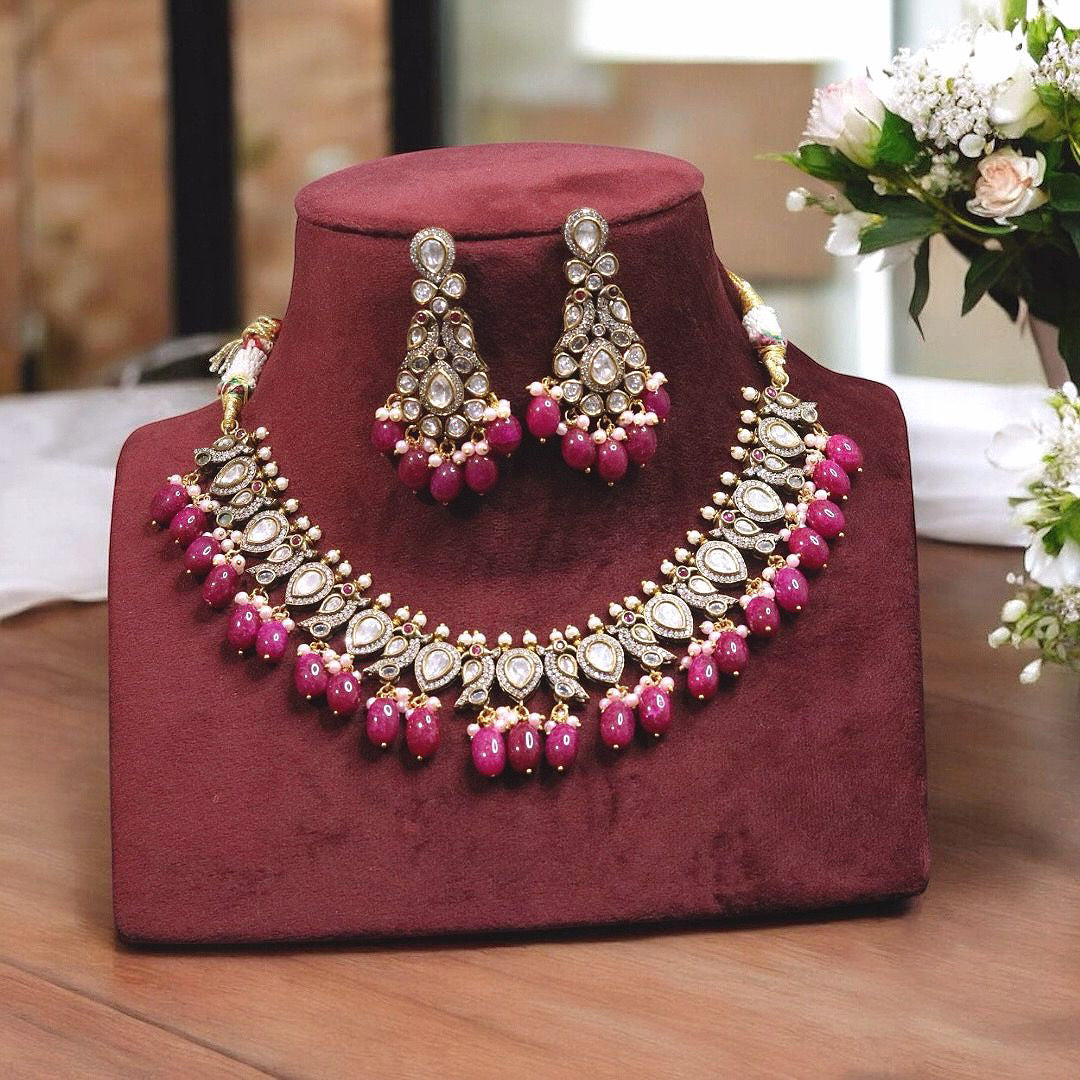 Bridal Wedding Peacock Design Polki Choker Set, Indian Choker Polki Set, Pakistani Peacock Inspired Jewelry Set, Celebrity Peacock Choker Set