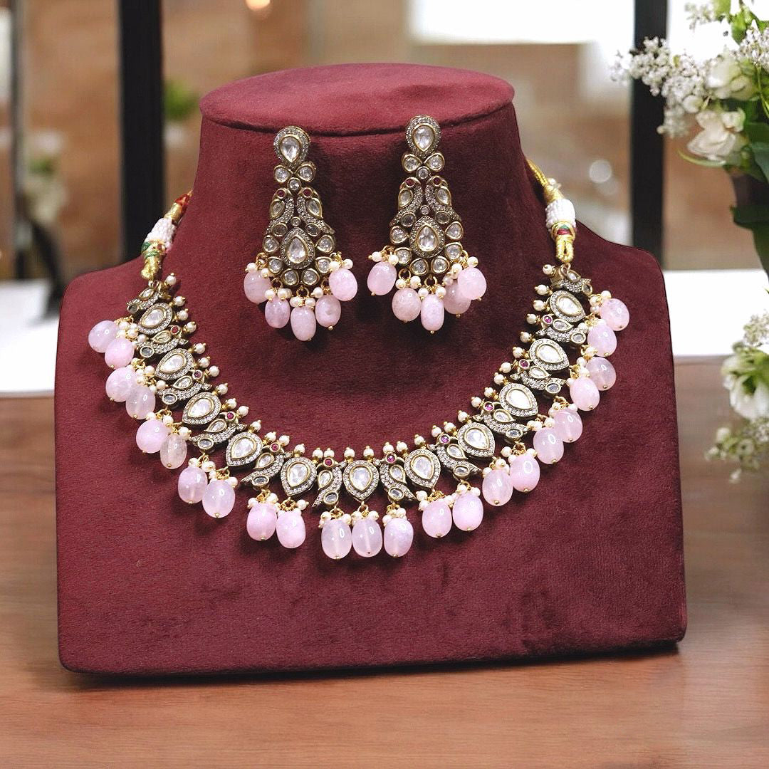 Bridal Wedding Peacock Design Polki Choker Set, Indian Choker Polki Set, Pakistani Peacock Inspired Jewelry Set, Celebrity Peacock Choker Set