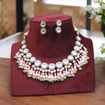 Exquisite Bridal Polki Pakistani Choker Earrings Set, Pakistani Silver Polki Jewelry Set, Indian Traditinal Jewelry Set, Bollywood Polki Choker Set