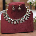 Duck Inspired Green Choker Matching Earrings Indian Jewelry Set, Duck Design Indian Jewelry Set, Green Bridal Choker Set, Bollywood Green Jewelry Set