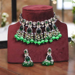 Wedding Green Polki Choker Earrings Pakistani Jewelry Set, Pakistani Green Polki Jewelry, Pakistani Traditional Choker Set, Indian Green Polki Choker Set, Bridal Green Polki Jewelry Set
