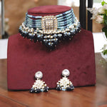 Multi Stranded Accents Beaded Choker Indian Jewelry Set, Indian Beaded Choker Set, Wedding Jewelry Set, Pakistani Jewelry Set, Traditional Choker Set