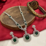AD CZ Necklace Earrings Set, AD Jewelry Set, Indian AD Necklace Set, Bollywood Wedding CZ Jewelry Set, Celebrity AD Necklace Set
