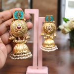 Pakistani Traditional Pearl Jhumki Earrings Set, Pakistani Bridal Kundan Jhumki Set, Indian Jhumki Set, Indian Kundan Jewelry Set