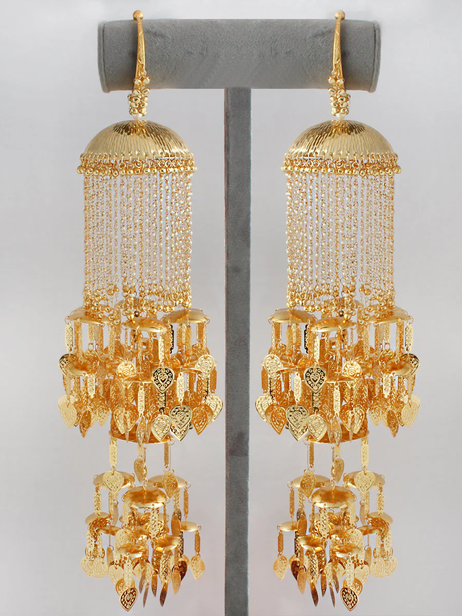 Bridal Wedding Golden Kaleere Indian Jewelry Set, Jaipuri Haathphool, Rajsthani Golden Kaleere Jewelry, Bridal Golden Layer Haathphool