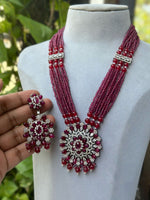 Stunning Shrinkling Dazzel Necklace Earrings Set, Pakistani Multi Layer Necklace Set, Bollywood Detailign Jewelry Set, Bridal Necklace Set