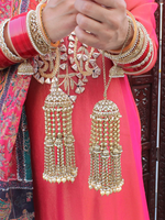 Handcrafted Jhumki Inspired Kaleere Traditional Jewelry, Golden Kaleere Bridal Accessories, Multi Layer Kaleere, Layered Indian Golden Jhumki Kaleere, Wedding Kaleere