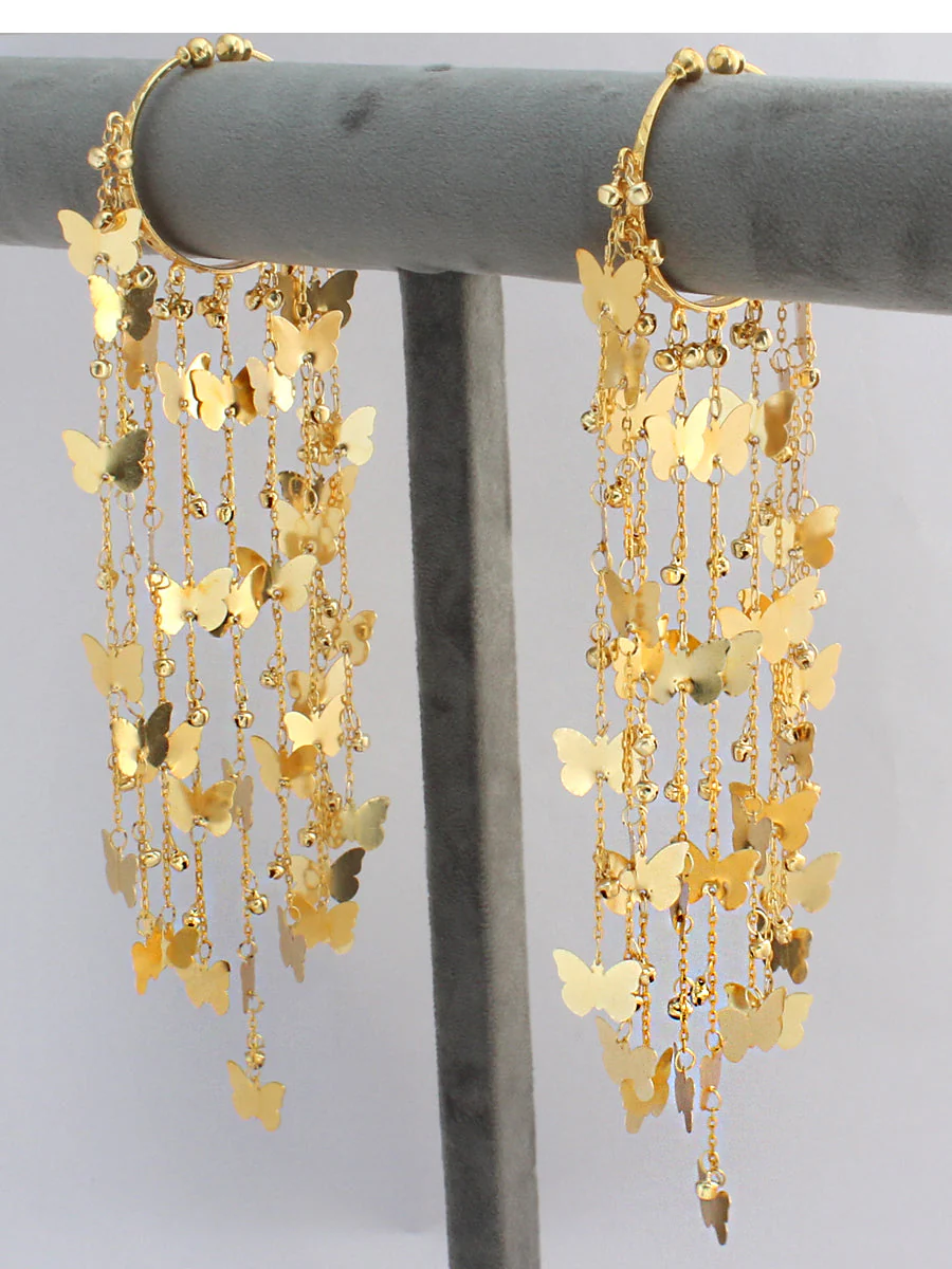 Butterfly Inspired Layered Golden Indian Haathphool Kaleere Set, Multi Layer Butterfly Golden Kaleere, Indian Butterfly Haathphool Set