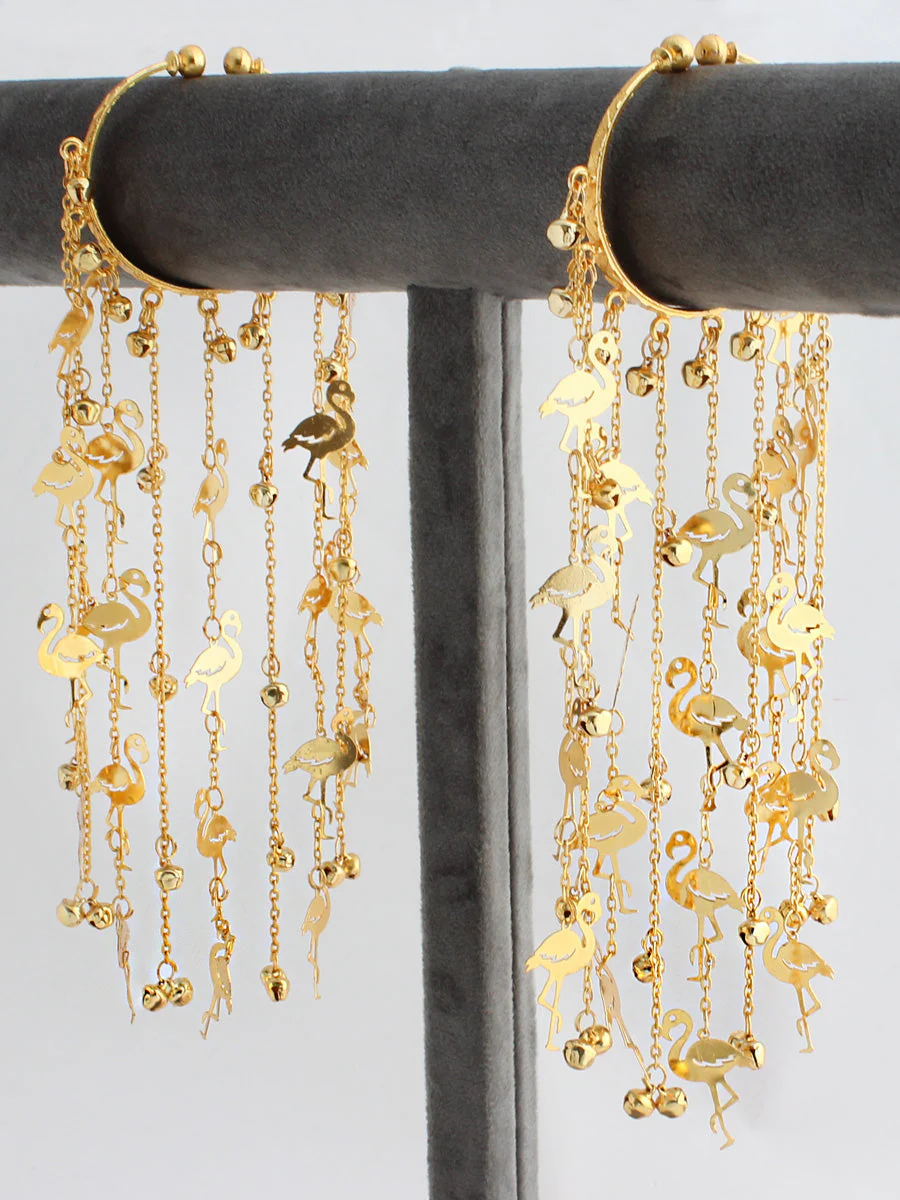 Duck Inspired Golden Kaleere Set, Indian Duck Design Haathphool Jewelry, Bridal Kaleere Set, Indian Golden Kaleere Set