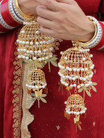 Elegant Gold Layering Kaleere Indian Jewelry Set, Pakistani Kaleere Set, Bridal Haathphool Set, Punjabi Golden Kaleere, Bollywood Kaleere Set