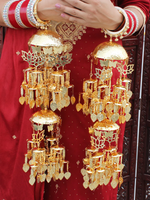 Intricate Butterfly And Lotus Design Bridal Kaleere Set, Lotus Inspired Wedding Haathphool Set, Indian Butterfly Kaleere Set, Pakistani Ethic Golden Lotus Design Kaleere Jewelry