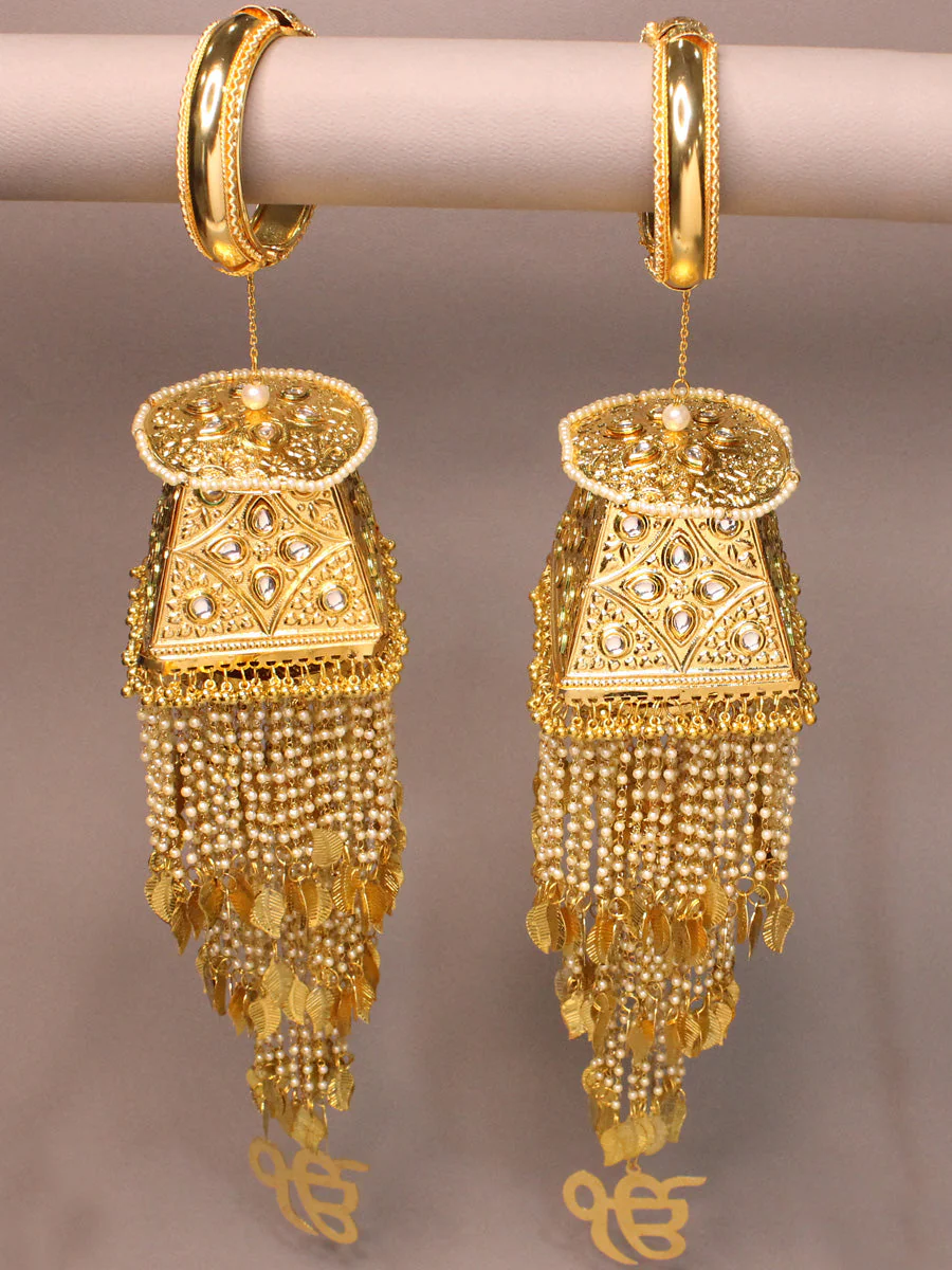 Punjabi Traditional Golden Kalire Jewelry Set, Punjabi Golden Haathphool Set, Pakistani Kalire Set, Indian Ethic Jewelry Set, Bridal Kaleere