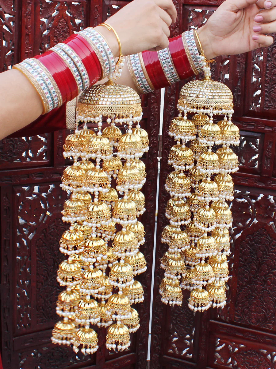 Rajsthani Royal Kalire Indian Bridal Accessory, Royal Wedding Haathphool Set, Golden Traditional Kalire Set, Pakistani Royal Ethic Kaleere Set, Bridal Kalire Jewelry