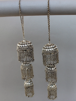 Delicate Silver Bridal Indian Kalire Set, Indian Silver Haathphool Set, Pakistani Silver Layered Kaleere Set