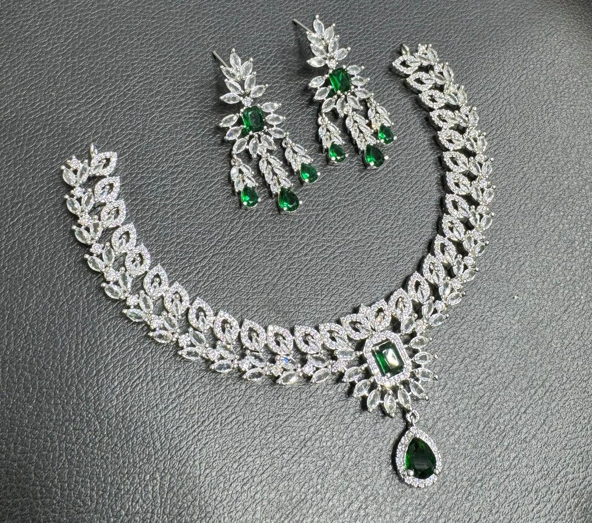 Sparkling Indian Pearl Necklace Earrings Set, Bridal Kundan Necklace Set, Bollywood AD Jewelry Set, Wedding Indian Kundan Choker Set, Pakistani Pearl Jewelry Set