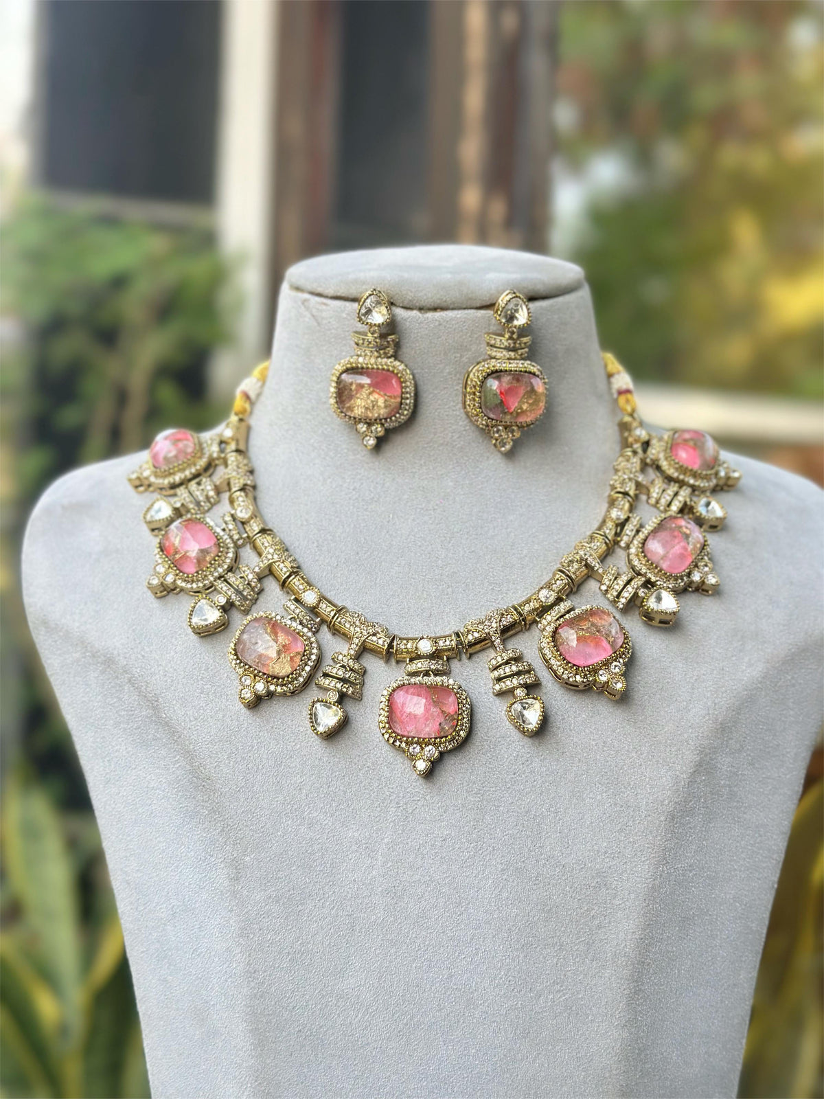 Punjabi Traditional Polki NecklaceEarrings Set, Punjabi Polki Jewelry Set, Jaipuri Wedding Polki Jewellery Set, Bollywood Polki Necklace Set, Celebrities Polki Jewelry Set, Indian Polki Choker Set