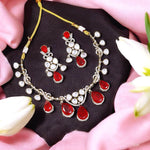 Celebrities Inspired American Diamond Bridal Necklace Earrings Set