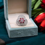 Bollywood Inspired Flower Design AD Ring For Women