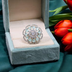 Gold Plated Flower Design CZ Ring For Women