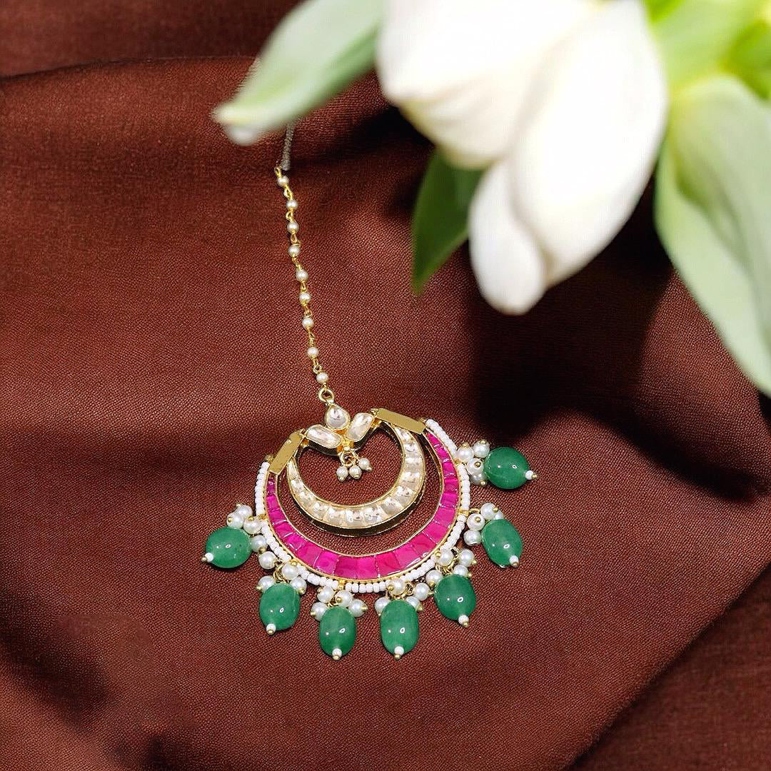 Green Bollywood Inspired Maangtikka For Bridal