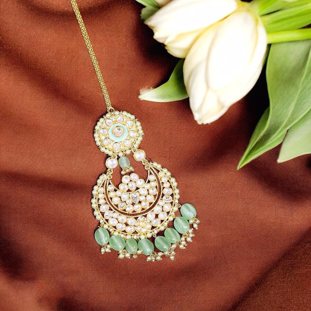 Pakistani Festive Gold Plated Bridal Maangtikka For Women