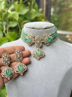 Pakistani Gold Plated Wedding Choker Earrings Jewelry Set