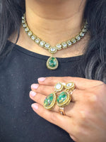 Dazzle Statement AD Necklace Earrings Indian Jewelry Set